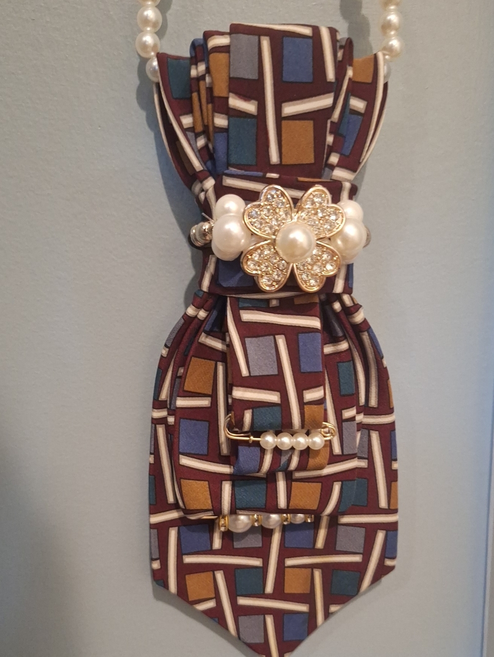 Rivetz of Boston Upcycled Necktie Necklace
